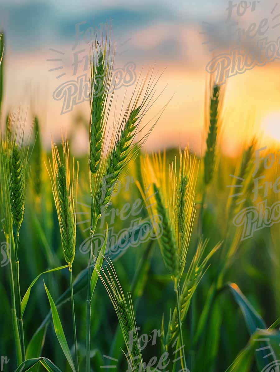 Golden Wheat Field at Sunset: Nature's Bounty and Agricultural Beauty