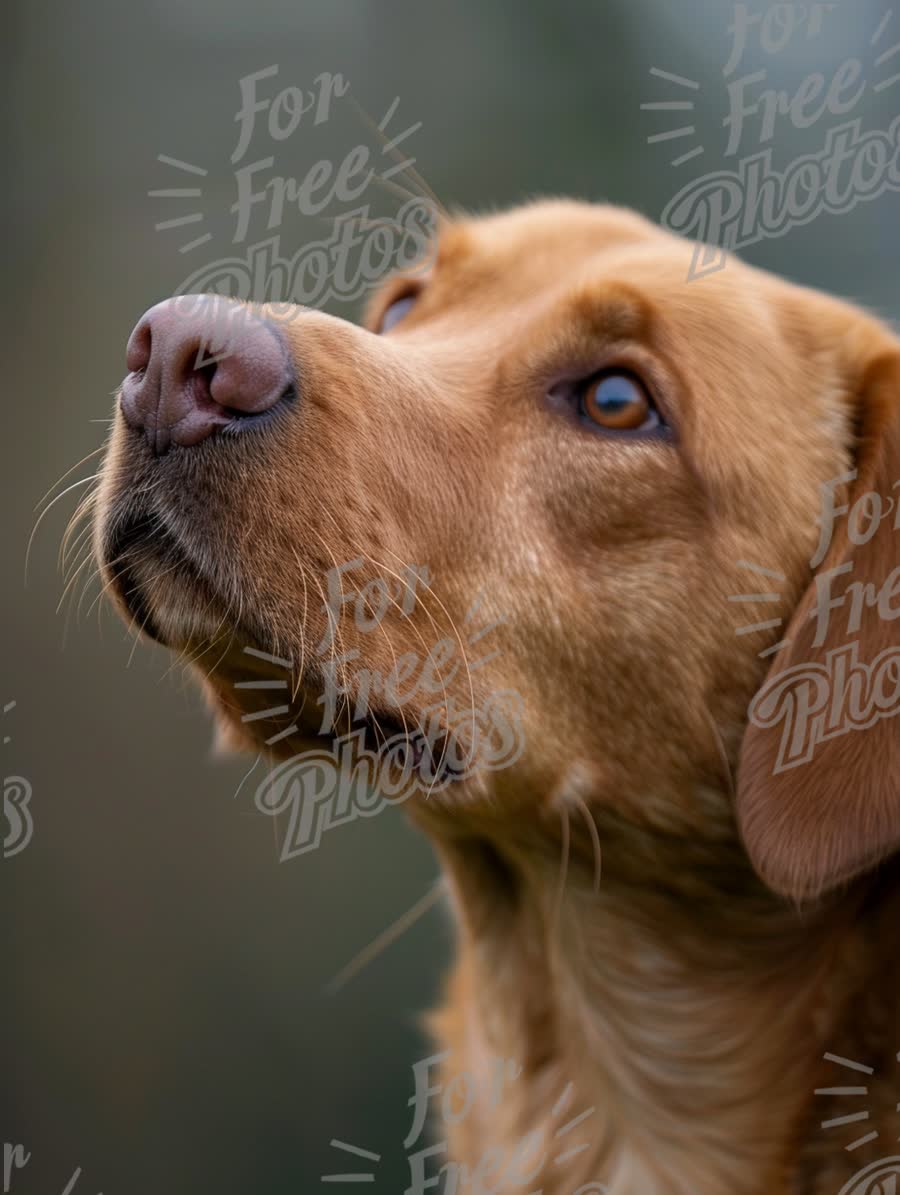 Close-Up of a Curious Labrador Retriever with Soft Focus Background