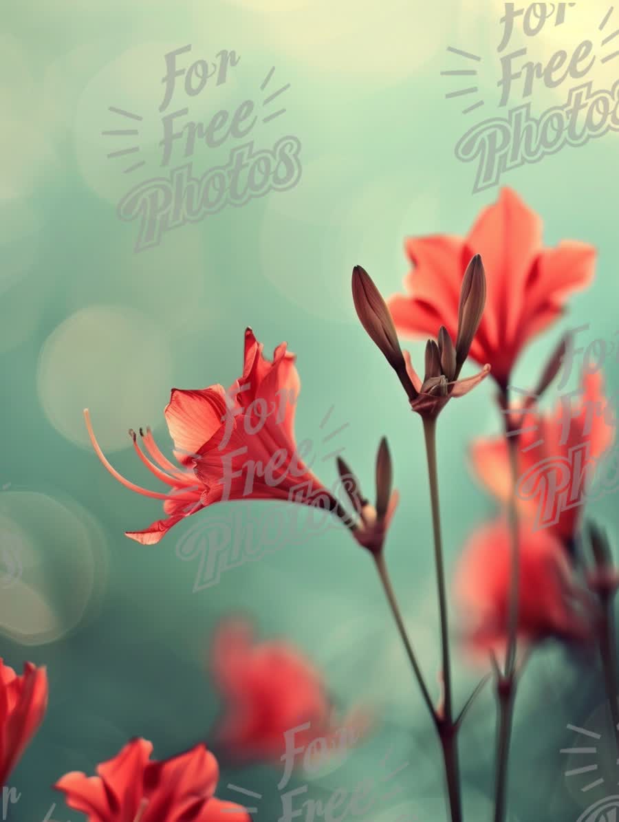 Vibrant Red Flowers with Soft Bokeh Background for Nature and Floral Themes