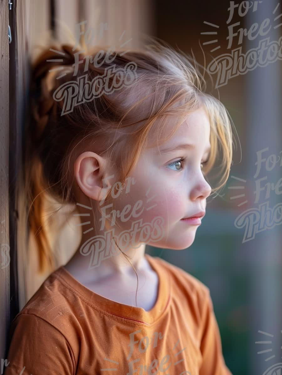 Thoughtful Child Portrait with Natural Light