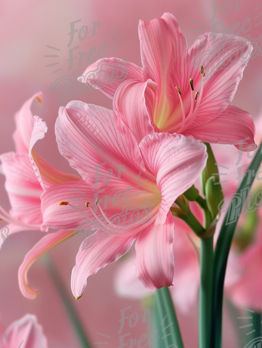 Delicate Pink Lily Blossoms: Elegant Floral Arrangement for Spring Decor