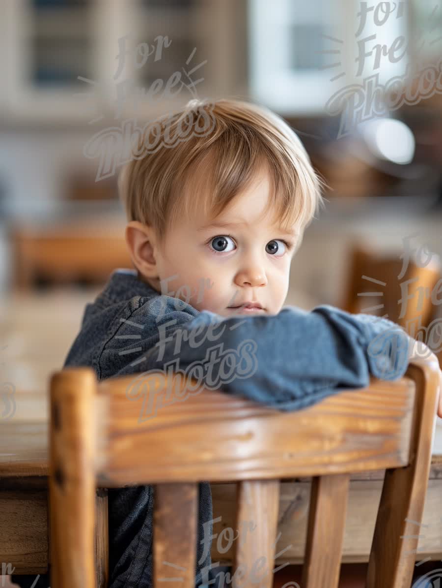 Curious Child in Cozy Kitchen Setting