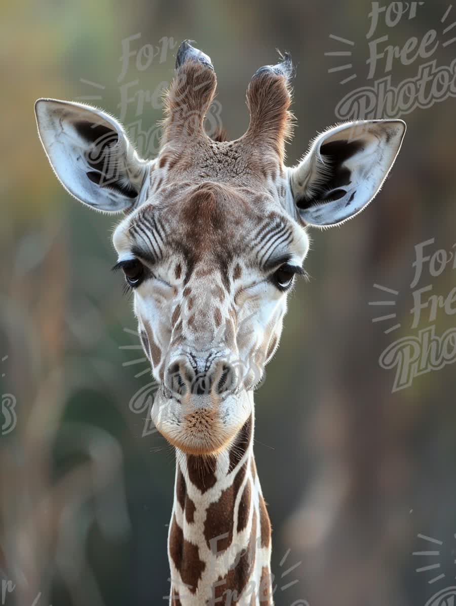 Majestic Giraffe Portrait: Wildlife Close-Up in Natural Habitat