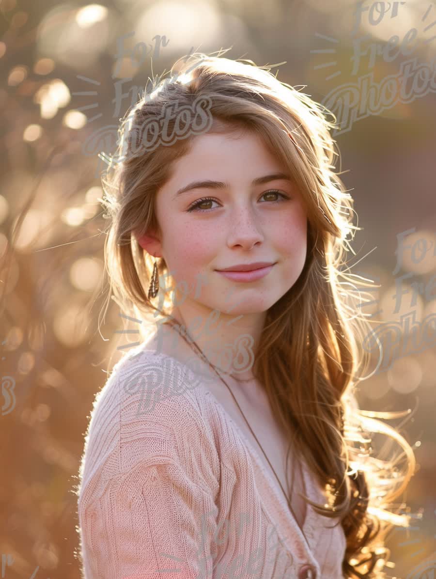 Natural Beauty Portrait with Soft Bokeh Background