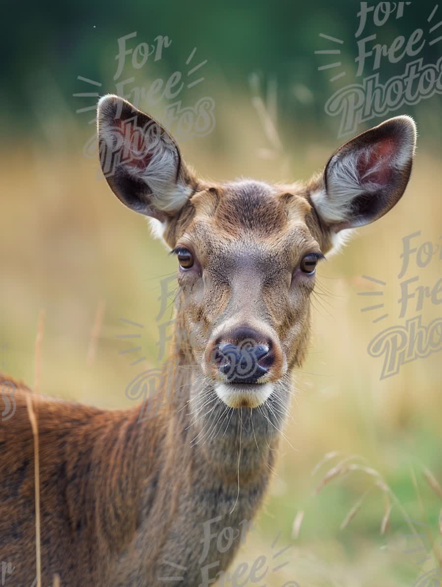 Close-Up of a Curious Deer in Natural Habitat