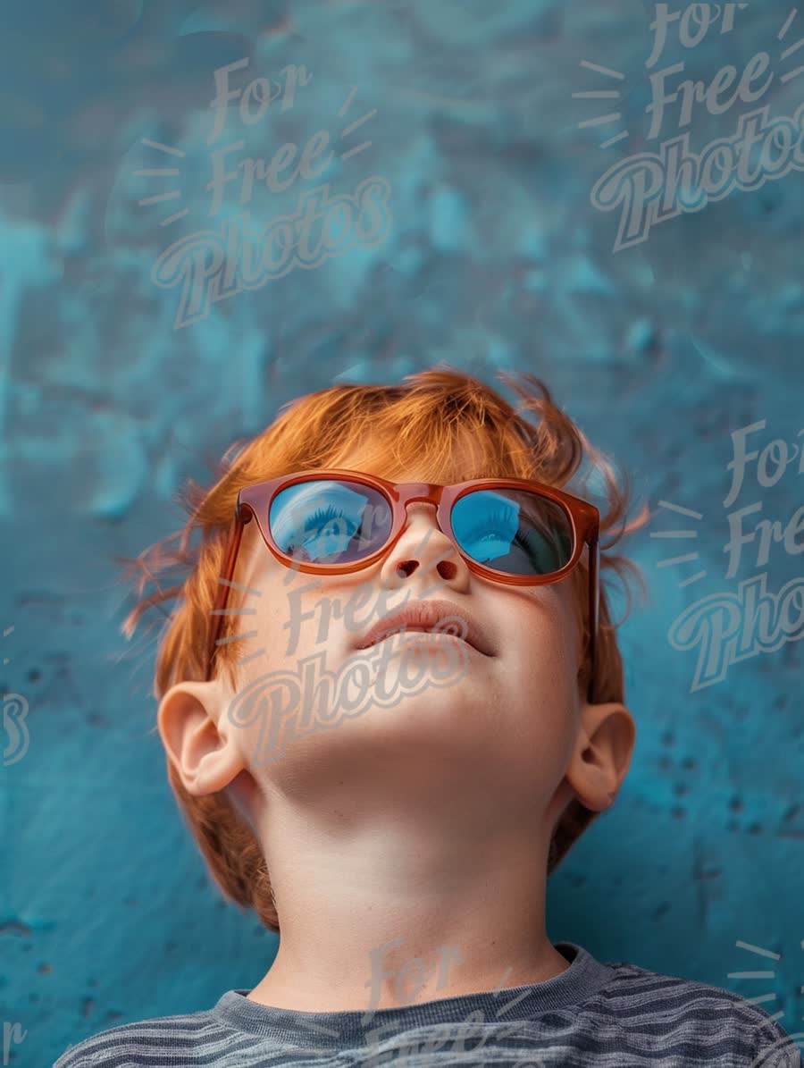 Cool Kid with Sunglasses Against Colorful Background - Summer Vibes and Playful Spirit