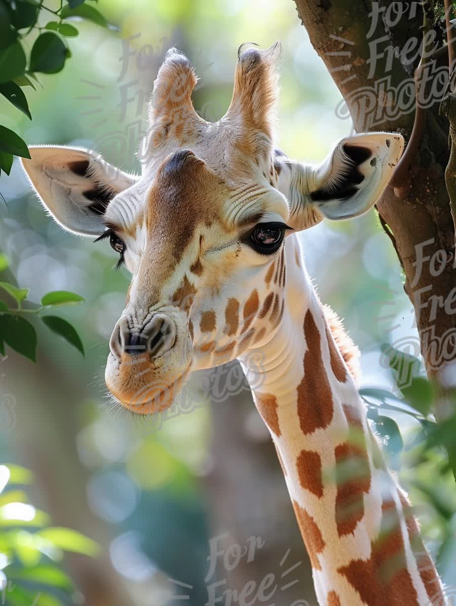 Majestic Giraffe Portrait in Natural Habitat - Wildlife Photography