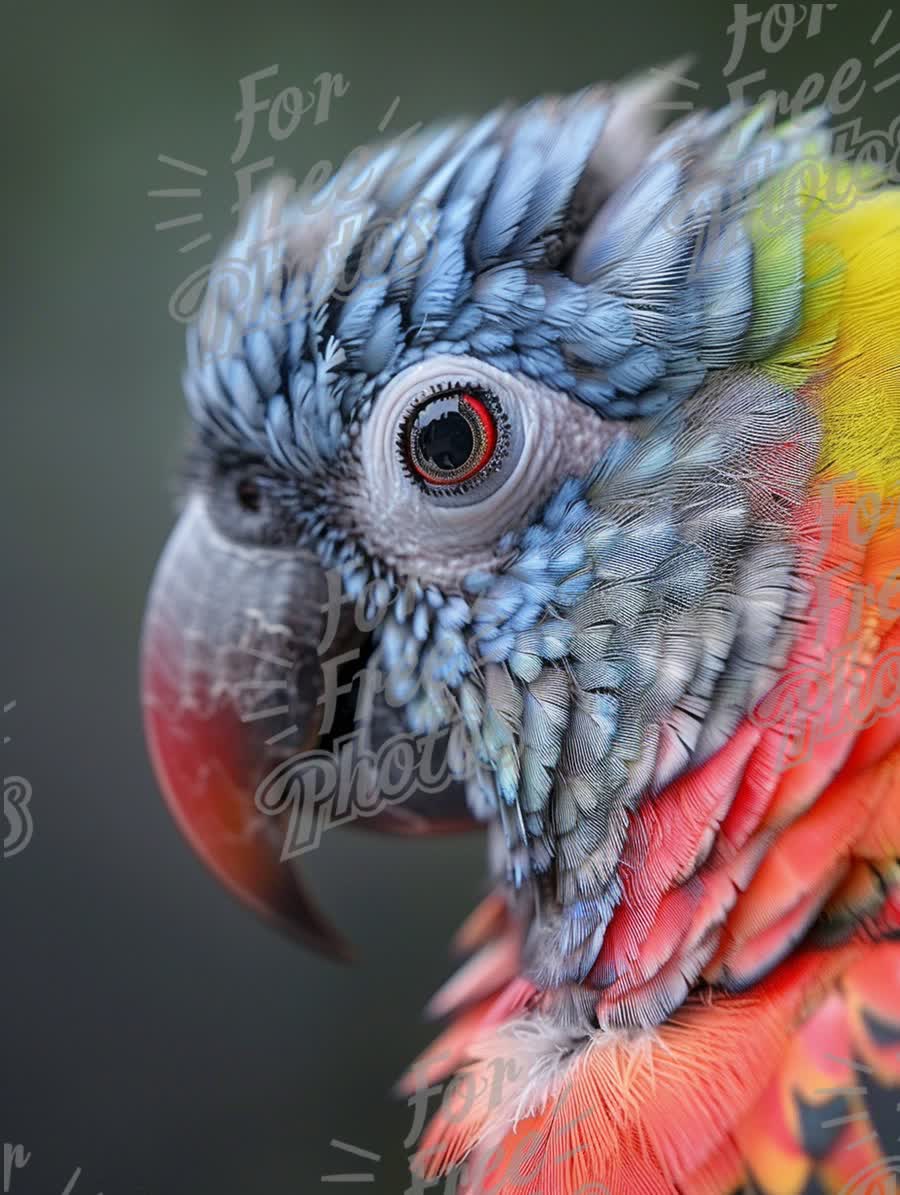 Vibrant Close-Up of Colorful Parrot with Intricate Feathers