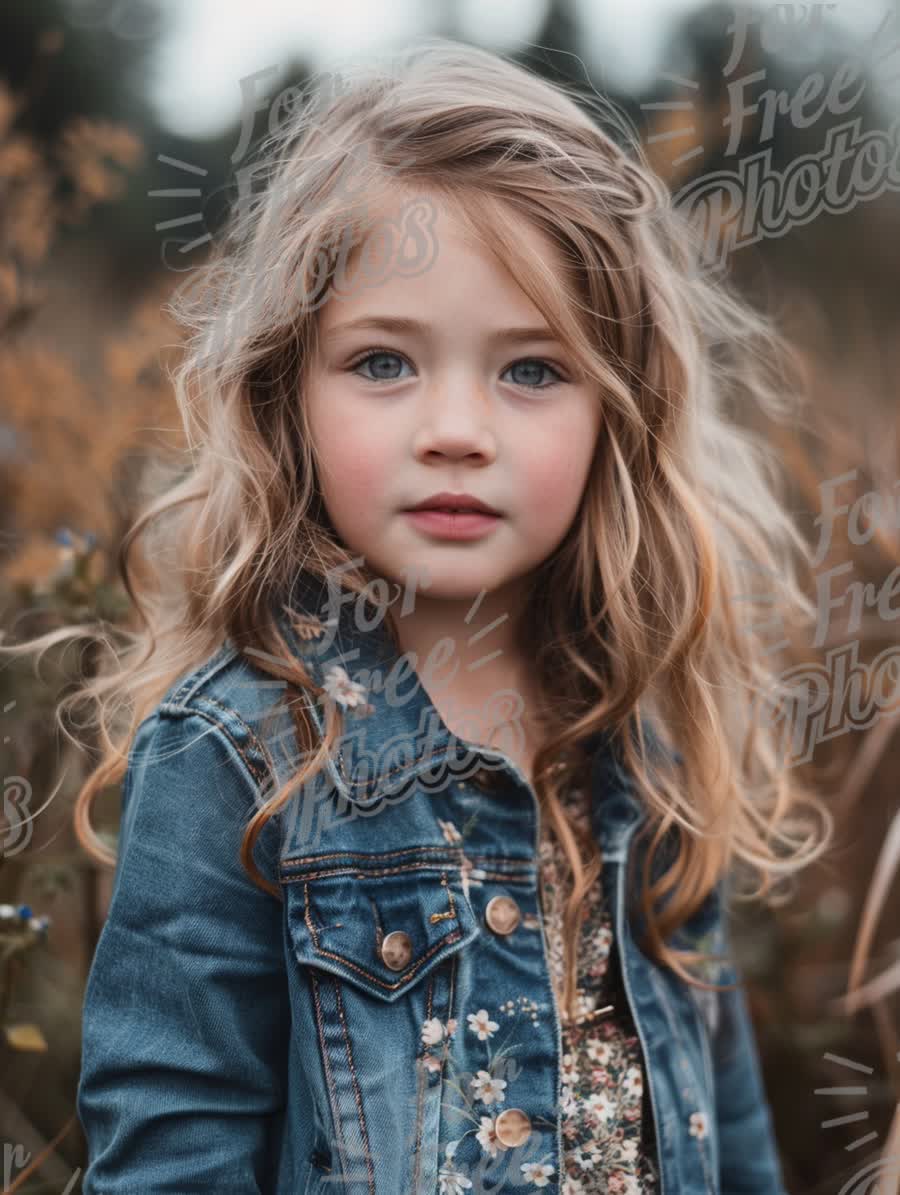 Charming Young Girl in Nature: Portrait of Innocence and Beauty