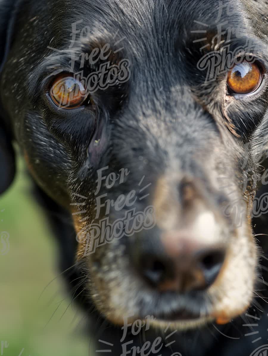 Close-Up of a Loyal Black Dog with Expressive Eyes