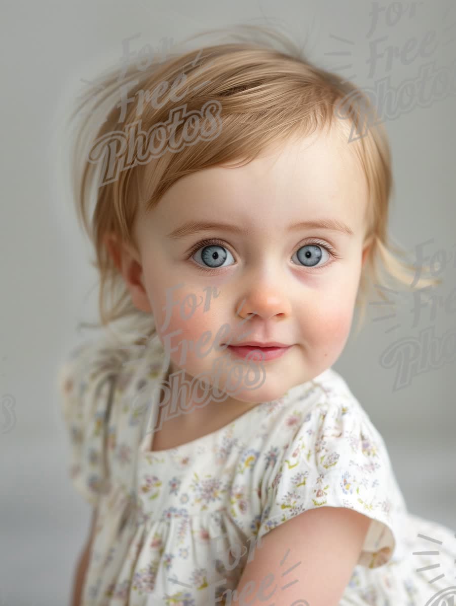 Adorable Toddler with Bright Blue Eyes and Playful Expression