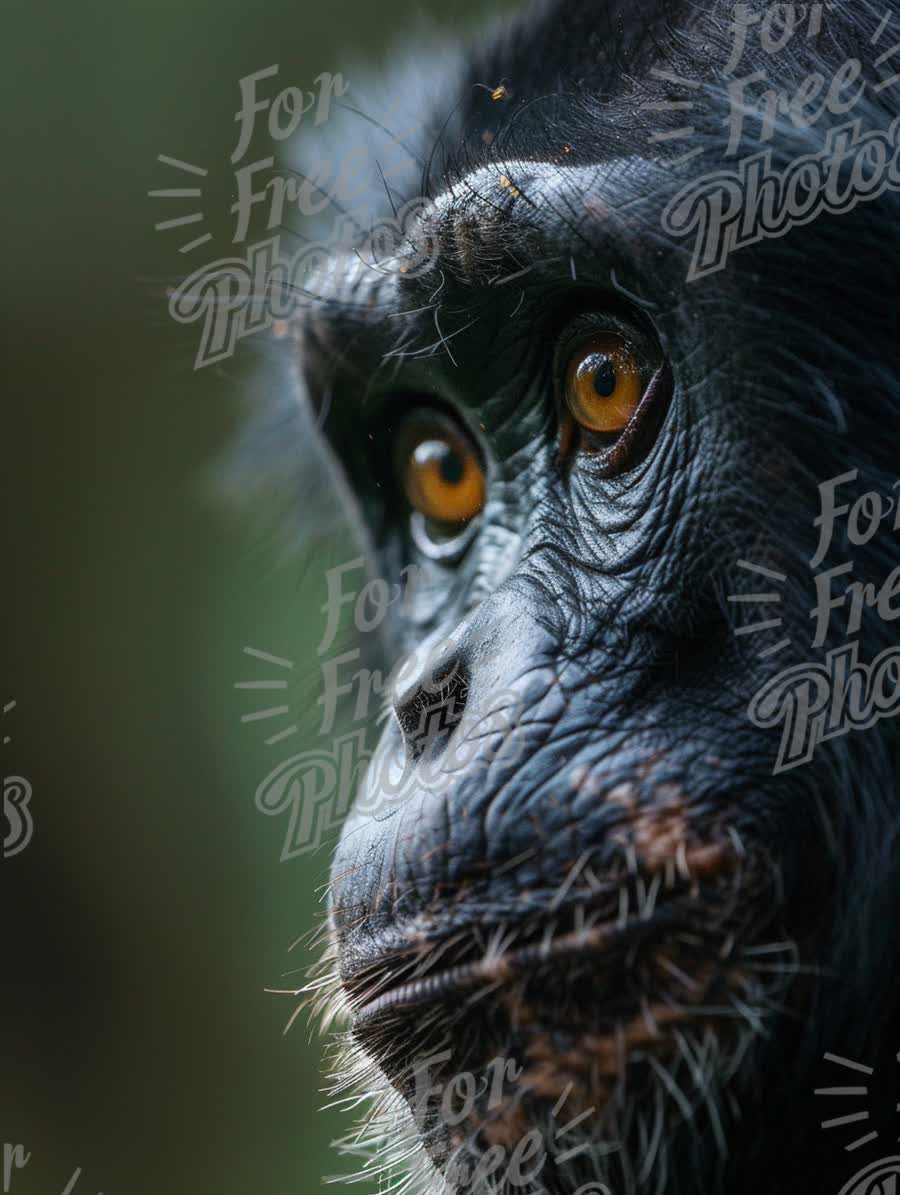 Close-Up of a Majestic Monkey: Wildlife Portrait with Intense Eyes