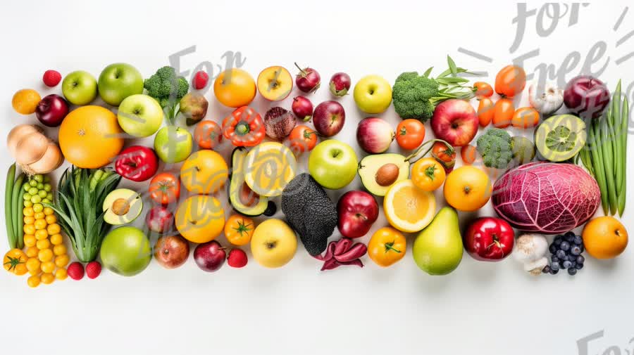 Vibrant Assortment of Fresh Fruits and Vegetables for Healthy Eating and Nutrition