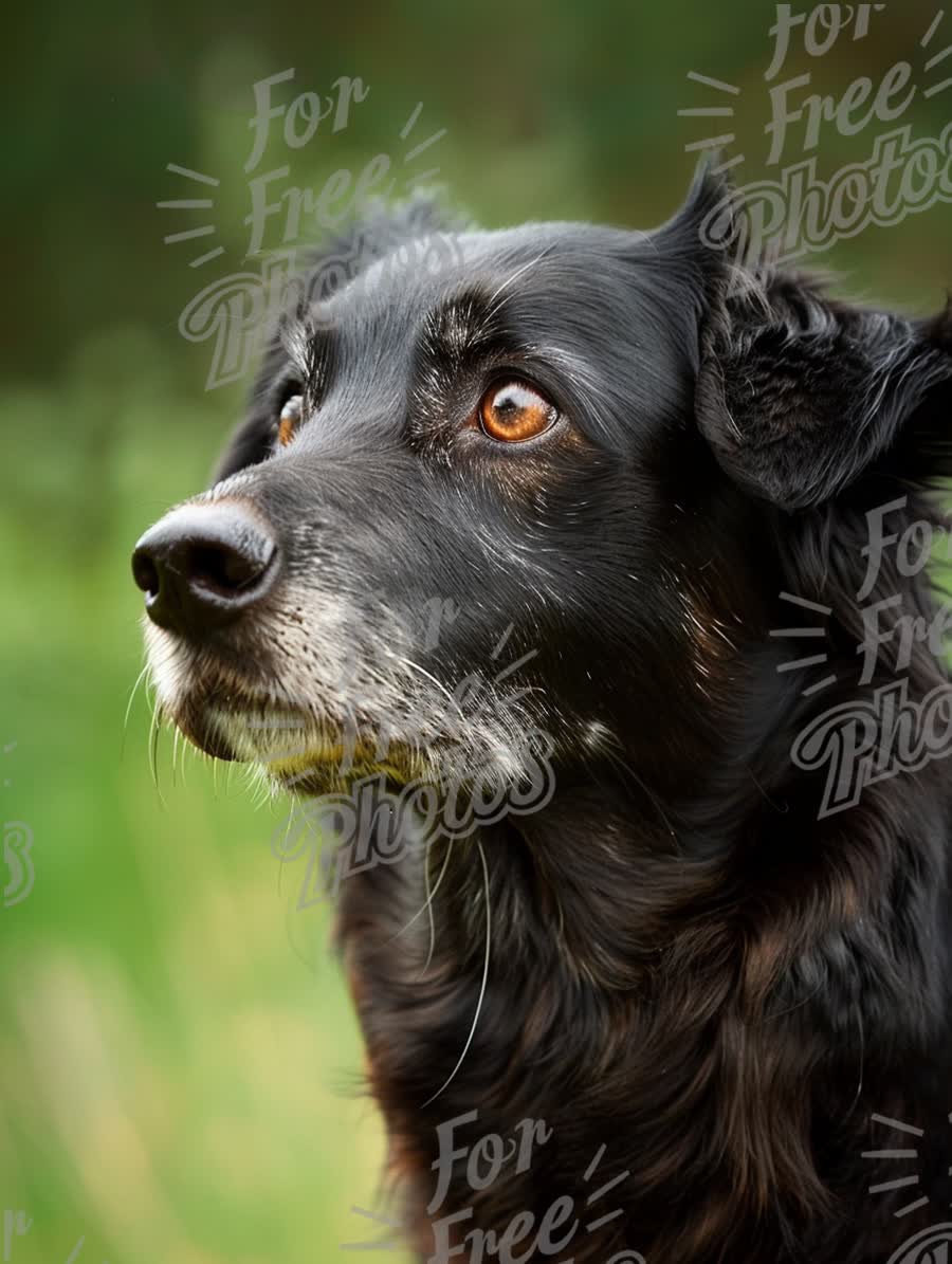 Majestic Black Dog Portrait in Nature - Loyal Companion and Pet Photography