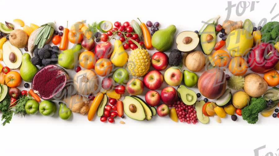 Vibrant Assortment of Fresh Fruits and Vegetables for Healthy Eating and Nutrition