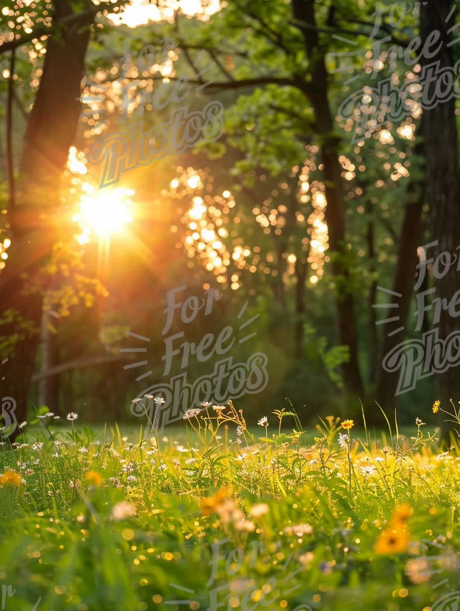 Sunrise Over Wildflower Meadow: Nature's Serenity and Beauty