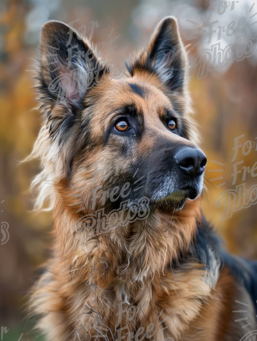 Majestic German Shepherd Portrait in Autumn Landscape