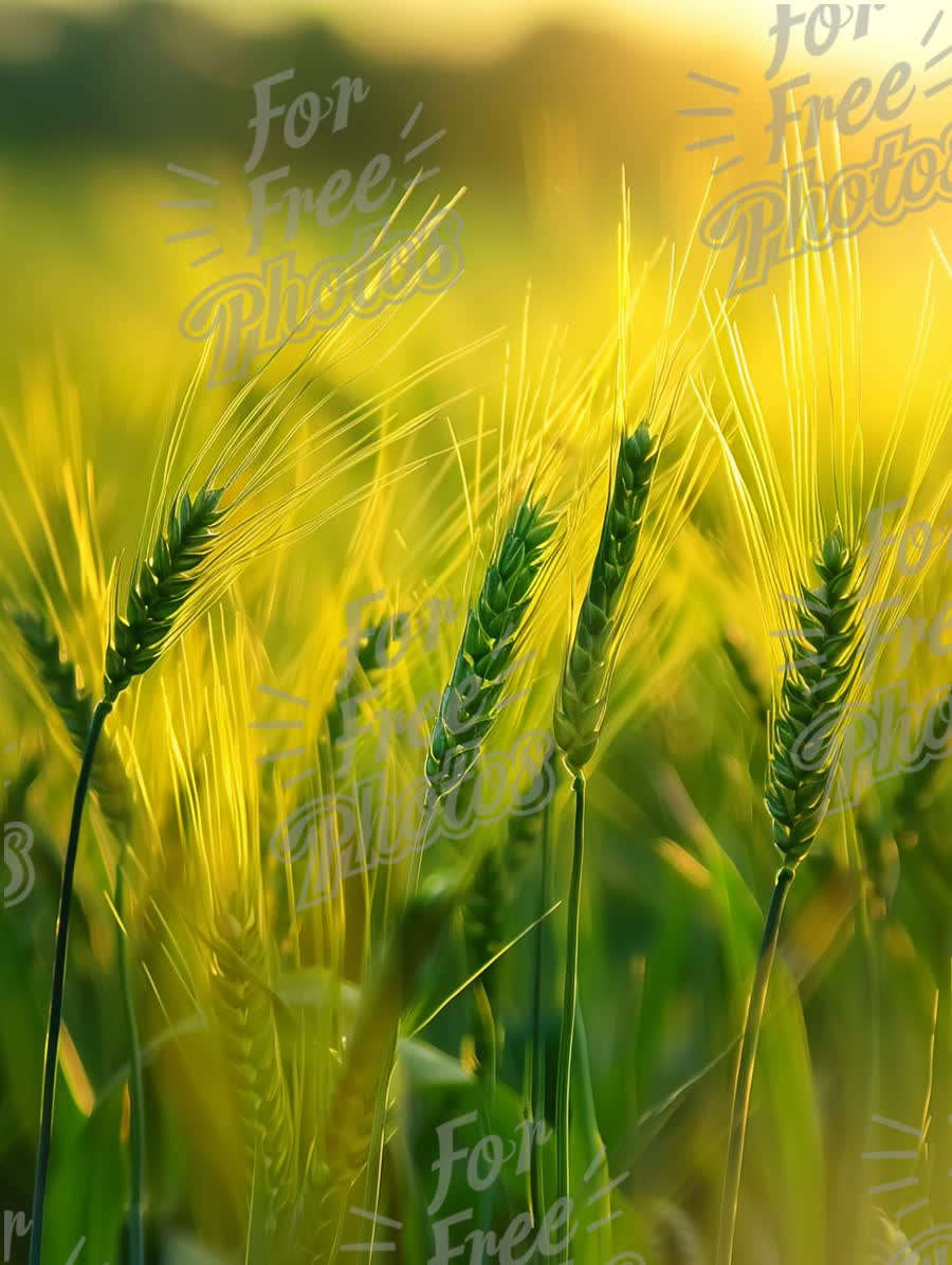 Golden Wheat Field at Sunset: Nature's Bounty and Agricultural Beauty