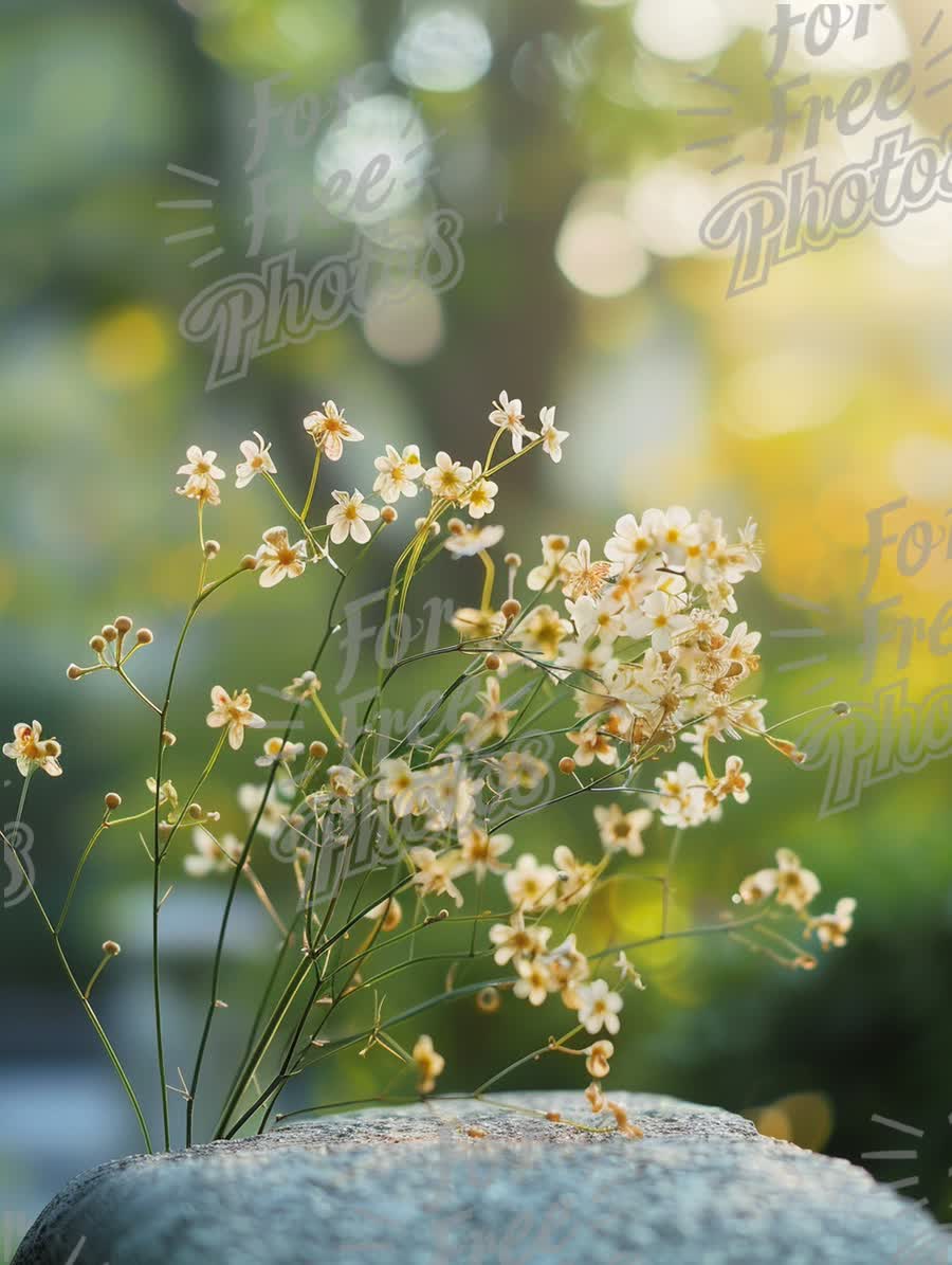 Delicate Wildflowers in Soft Focus: Nature's Serenity and Beauty