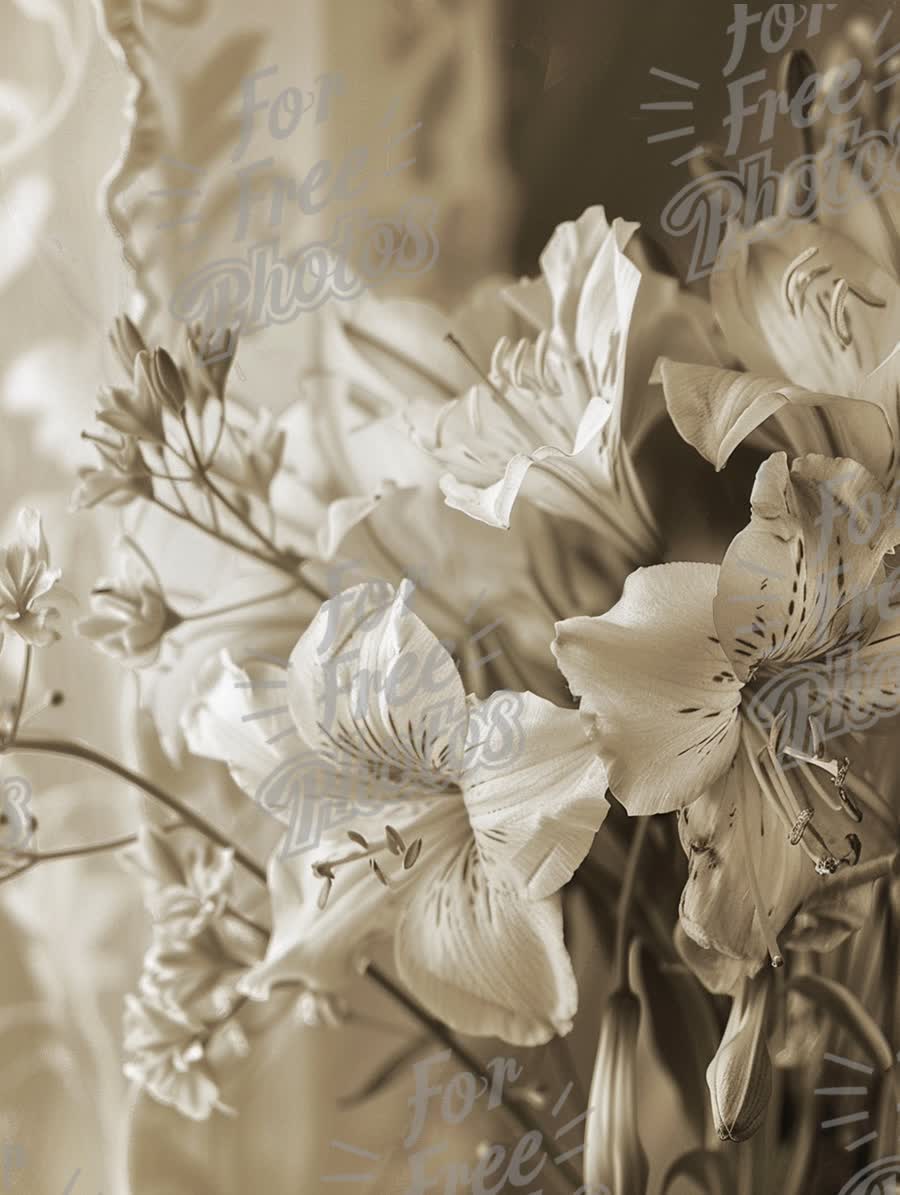 Elegant Sepia Floral Arrangement: Timeless Beauty and Nature's Grace