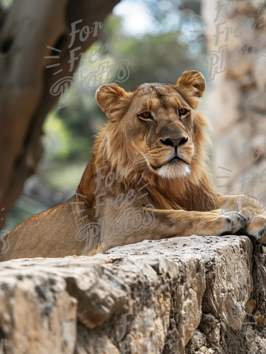 Majestic Lion Relaxing in Natural Habitat - Wildlife Photography