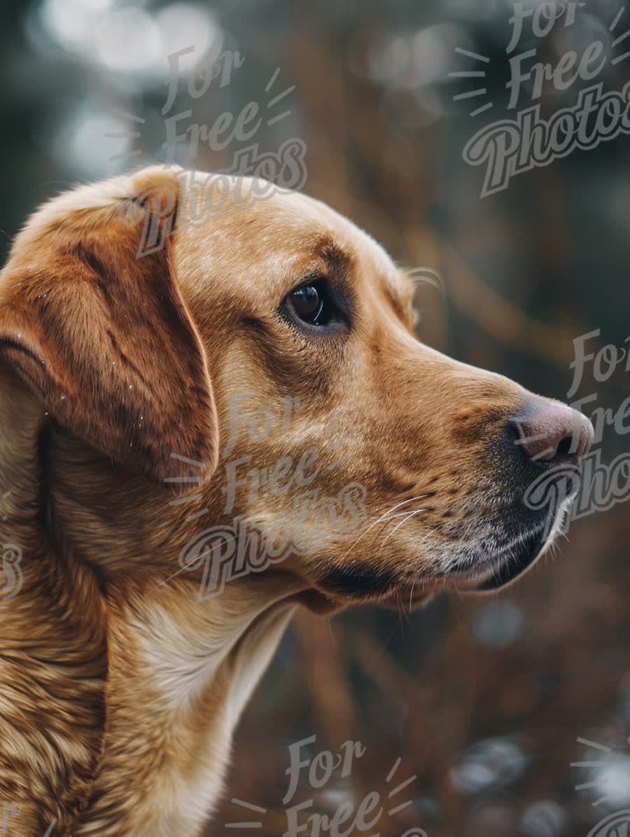 Close-Up of a Thoughtful Labrador Retriever in Nature