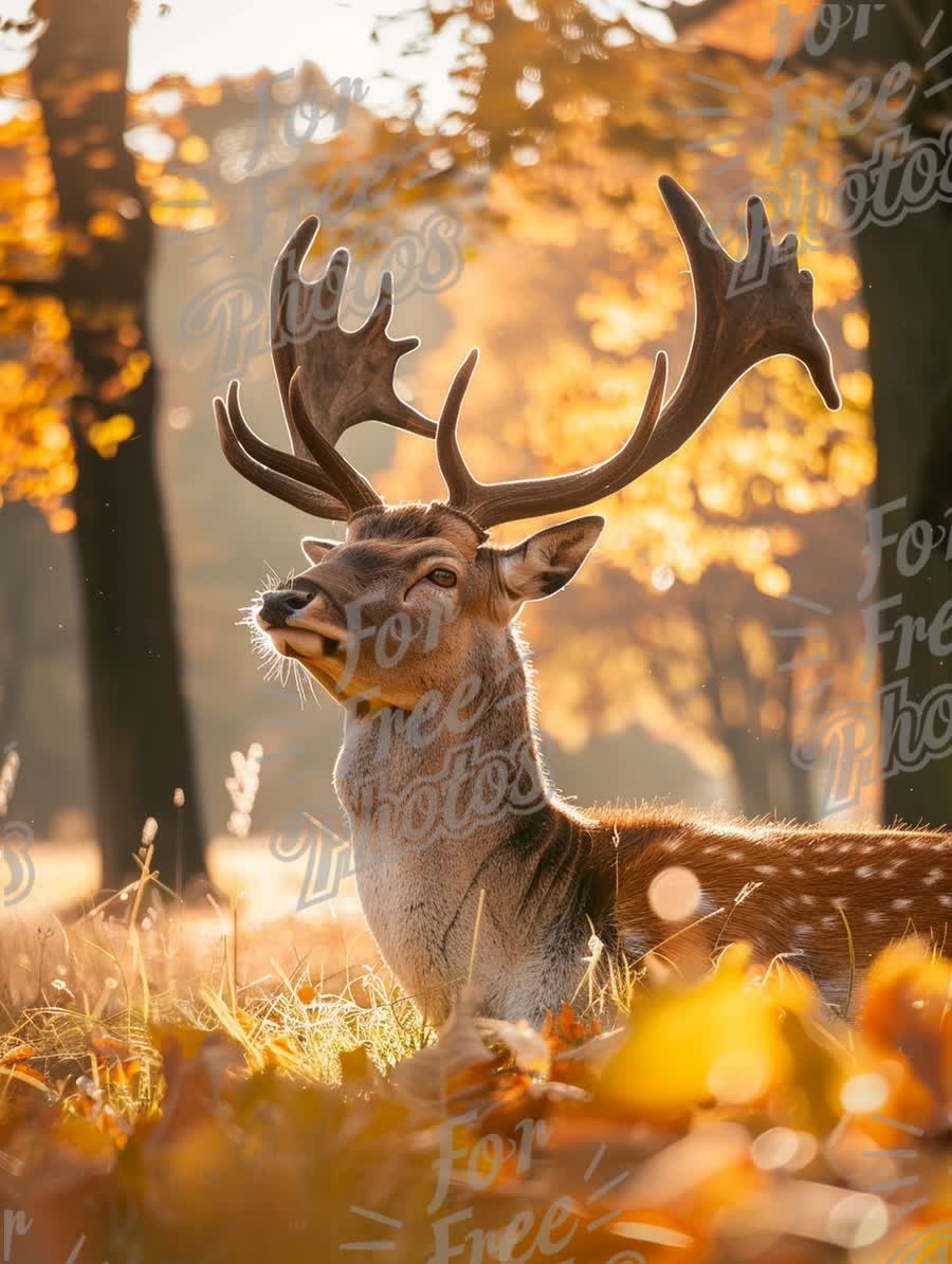 Majestic Fall Fallow Deer in Autumn Forest