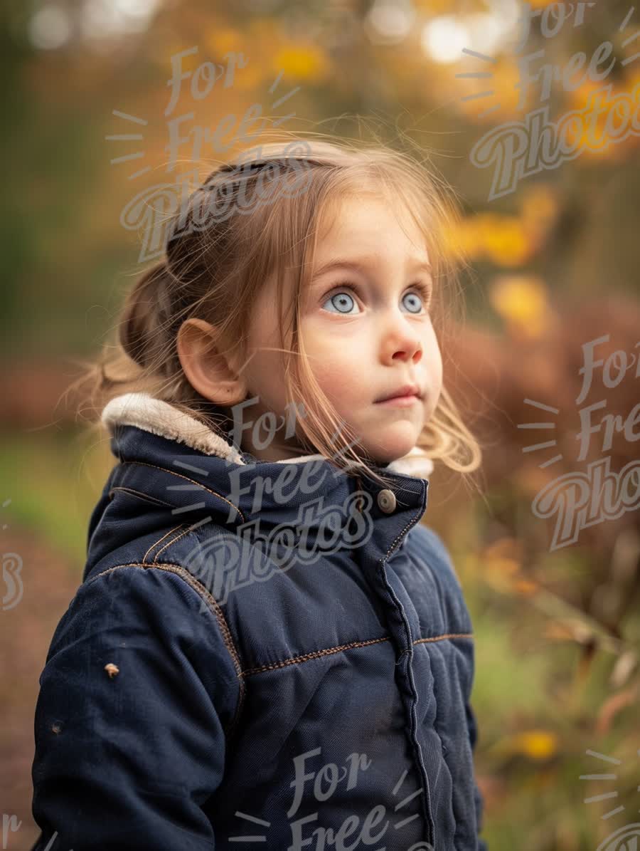 Curious Child in Autumn Nature: Innocence and Wonder