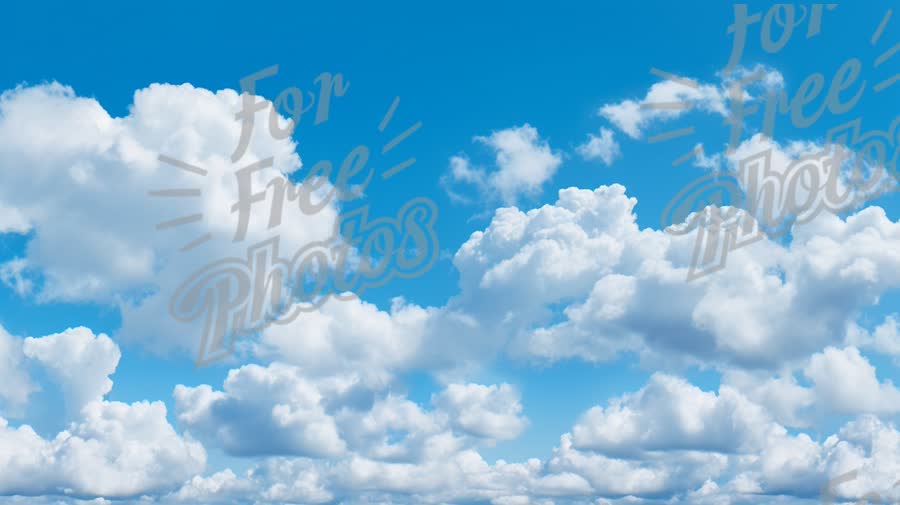 Bright Blue Sky with Fluffy White Clouds - Ideal for Nature and Travel Themes