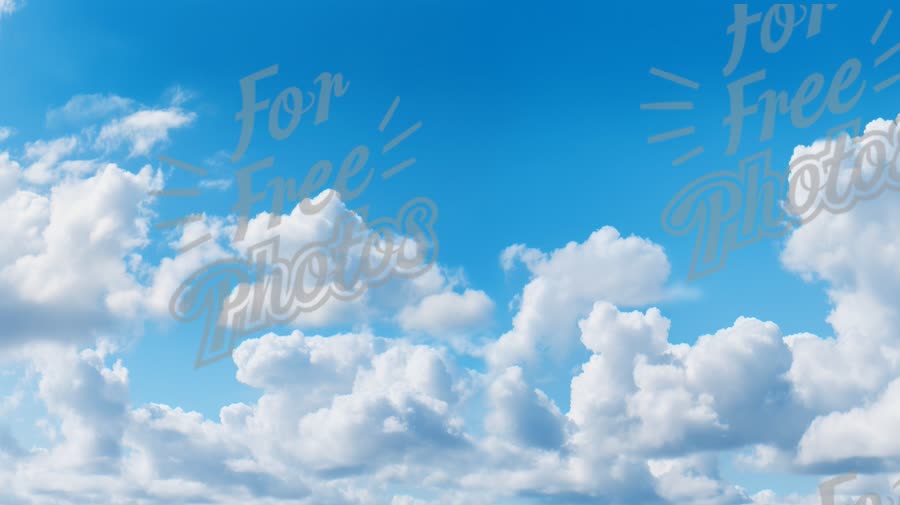 Bright Blue Sky with Fluffy White Clouds - Perfect for Nature and Travel Themes