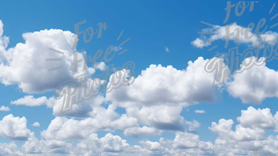 Vibrant Blue Sky with Fluffy White Clouds - Perfect for Nature and Travel Themes