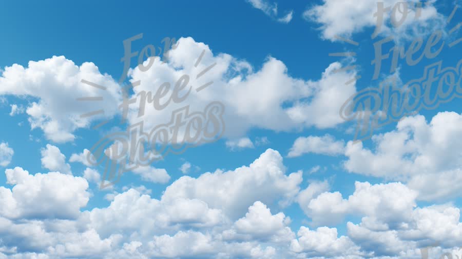 Bright Blue Sky with Fluffy White Clouds - Perfect for Nature and Travel Themes