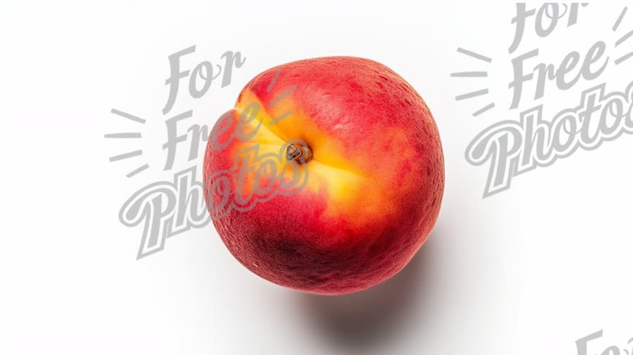 Fresh Juicy Peach on White Background - Healthy Eating Concept