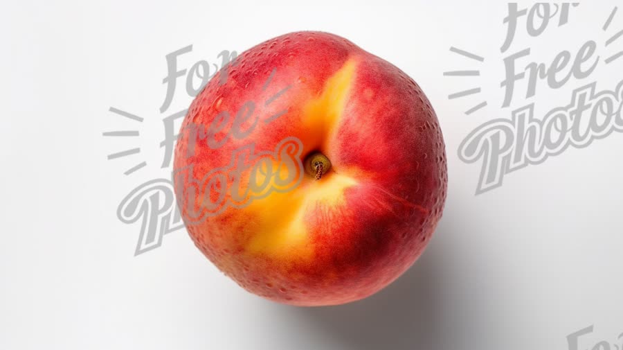 Fresh Juicy Peach on White Background - Healthy Eating and Summer Fruit Concept