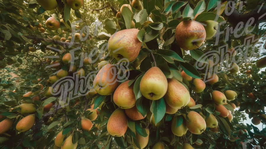 Fresh Organic Pears on Tree - Harvest Season, Nature's Bounty, Healthy Eating