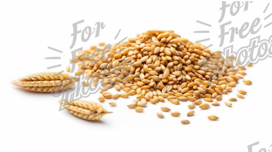 Organic Sesame Seeds and Grain Pile on White Background for Healthy Cooking and Nutrition