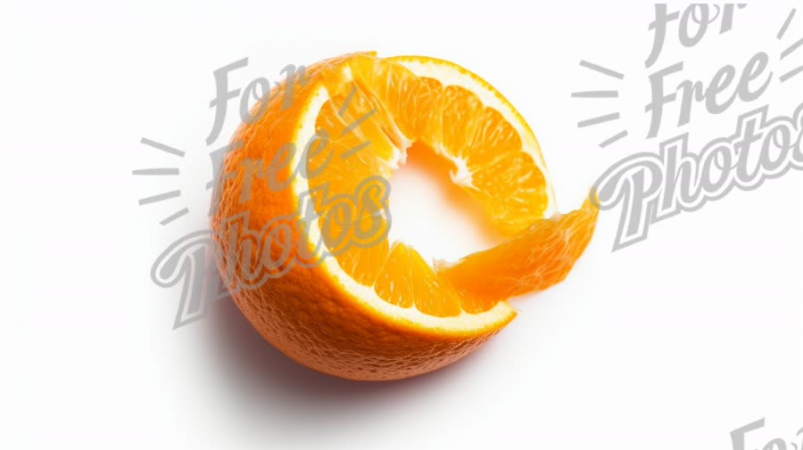 Fresh Orange Slice on White Background - Healthy Eating and Citrus Fruit Concept