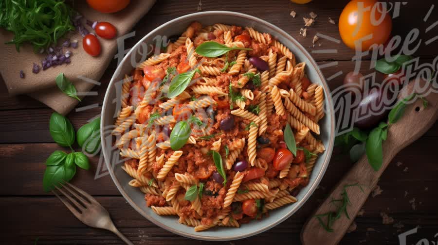 Delicious Homemade Pasta with Fresh Basil and Cherry Tomatoes