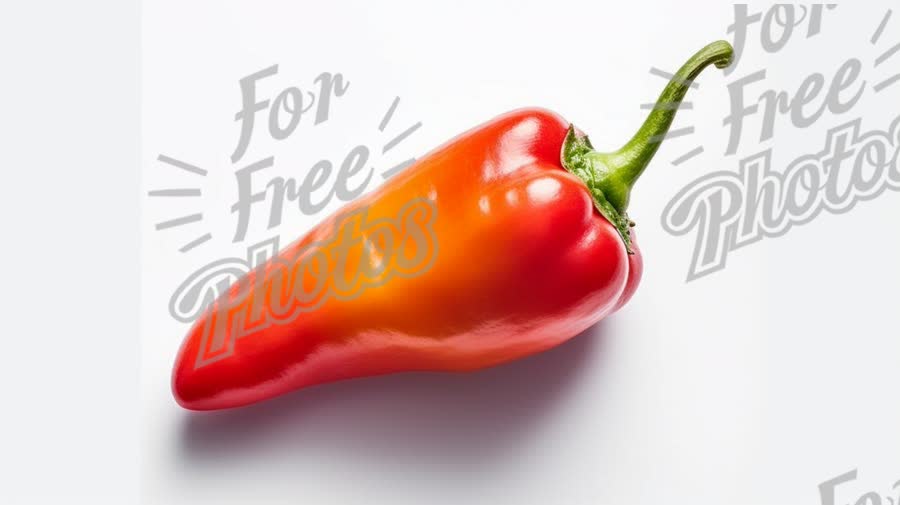 Vibrant Red Bell Pepper on White Background - Fresh Produce for Healthy Eating