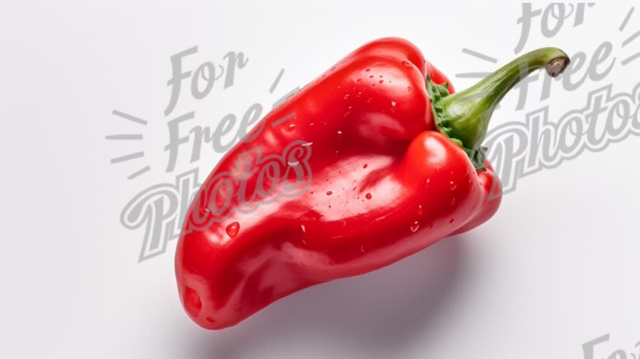 Fresh Red Bell Pepper on White Background - Healthy Eating and Cooking Concept