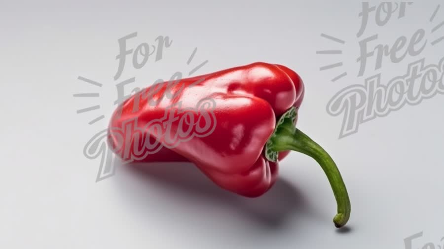 Fresh Red Bell Pepper on White Background - Healthy Eating and Culinary Ingredients