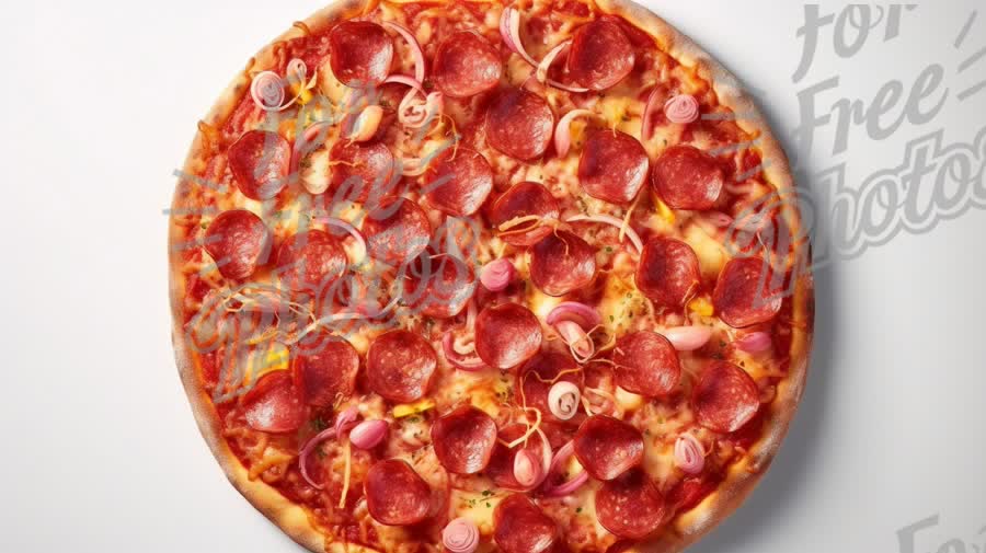 Delicious Pepperoni Pizza with Fresh Toppings - Perfect for Food Lovers and Restaurants