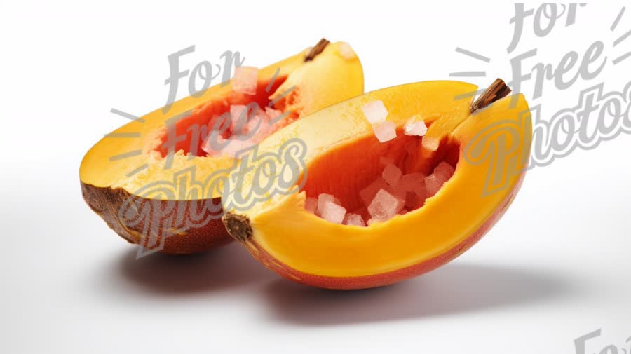 Fresh Tropical Fruit Halves with Sugar Cubes - Healthy Dessert Concept