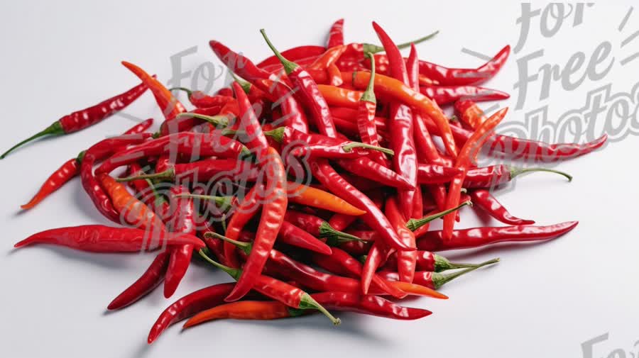 Vibrant Red Chili Peppers Pile - Fresh Spices for Cooking and Culinary Use