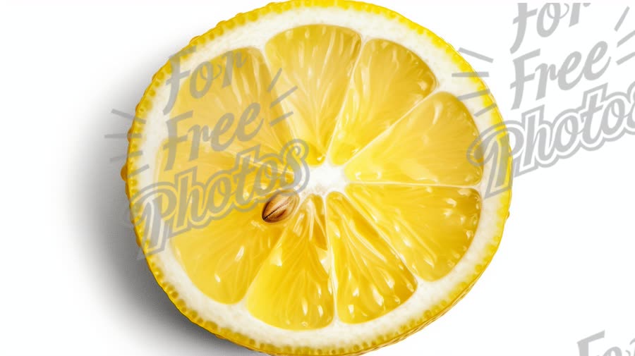 Fresh Lemon Slice on White Background - Citrus Fruit for Cooking and Refreshing Drinks