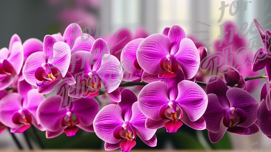 Vibrant Pink Orchid Blooms: Elegant Floral Arrangement for Home Decor and Wellness