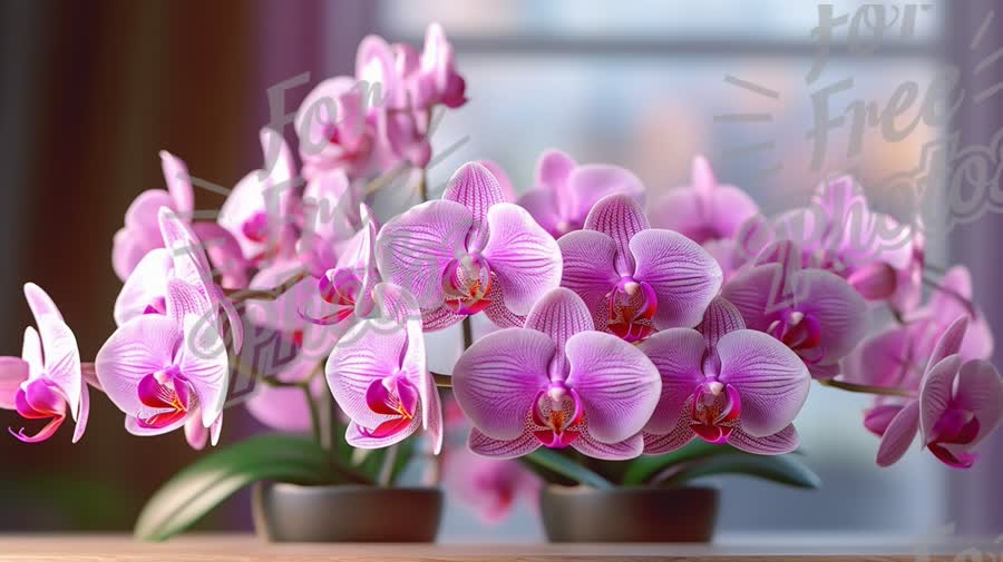 Vibrant Pink Orchids in Bloom - Elegant Floral Arrangement for Home Decor