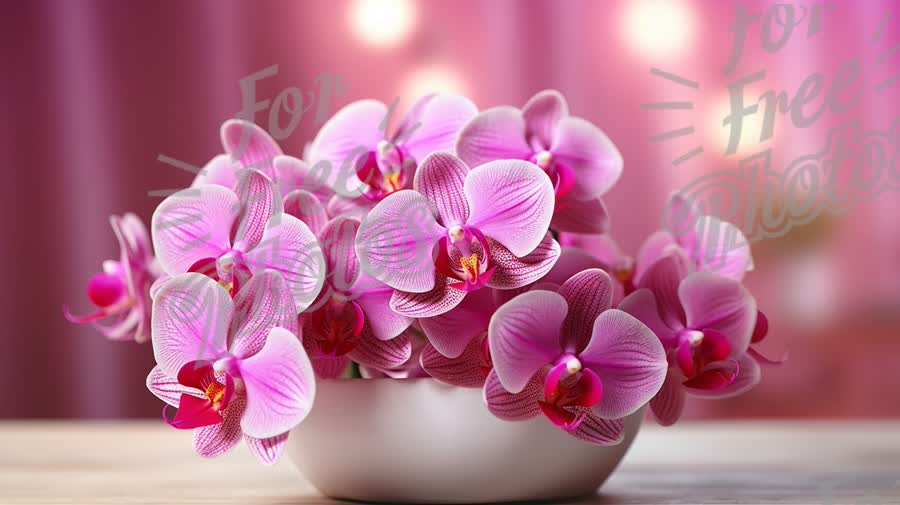 Vibrant Pink Orchids in Elegant Bowl - Floral Decor for Home and Events