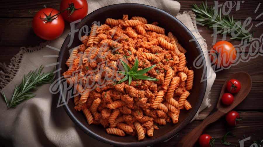 Delicious Homemade Pasta with Tomato Sauce and Fresh Herbs