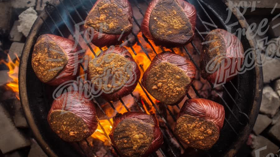 Grilled Gourmet: Smoky Charred Onions on a Barbecue Grill